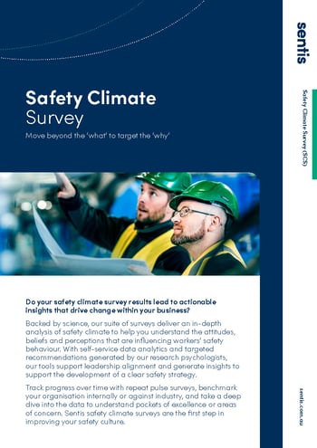 Sentis Safety Climate Survey Factsheet - Front Cover Sentis Safety Climate Survey Factsheet - Front Cover